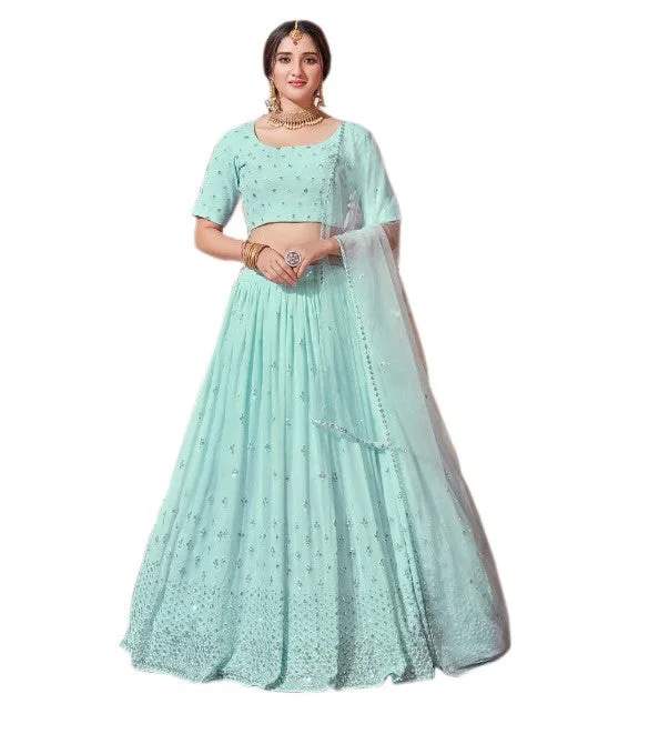Daily Specials Gorgeous Dainty Tiffany Blue Lehenga- SNT11006