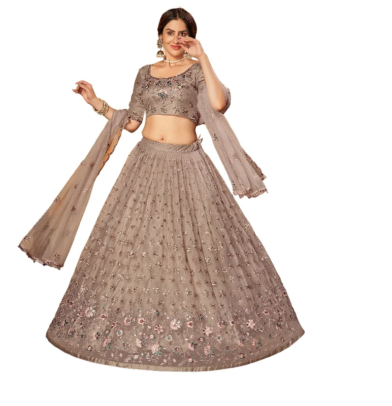Blowout Deals Astral Gray Embroidered Lehenga- SNT2039
