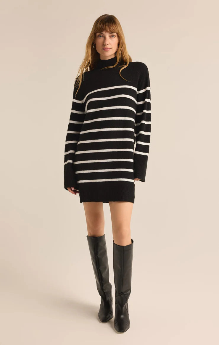Special Savings Fin Stripe Sweater Dress Black