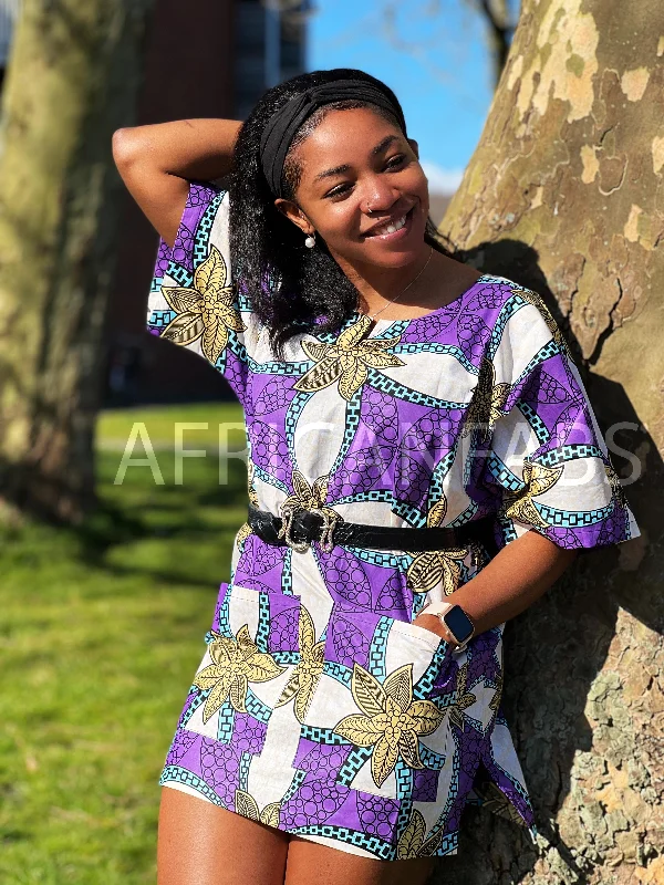 Amazing Deals Purple / White Dashiki Shirt / Dashiki Dress - African print top - Unisex Amazing Deals Purple / White Dashiki Shirt / Dashiki Dress - African print top - Unisex