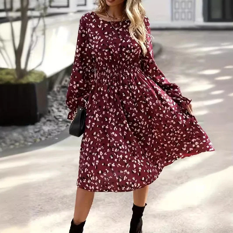 Price Break Women's Printed Long Sleeve Dress