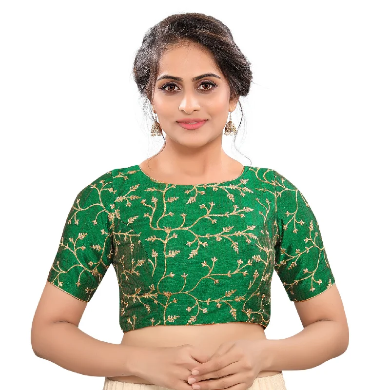 Midnight Madness Graceful Green High Neck Designer Indian Traditional Elbow Sleeves Saree Blouse Choli (CO-668-Green) Midnight Madness Graceful Green High Neck Designer Indian Traditional Elbow Sleeves Saree Blouse Choli (CO-668-Green)