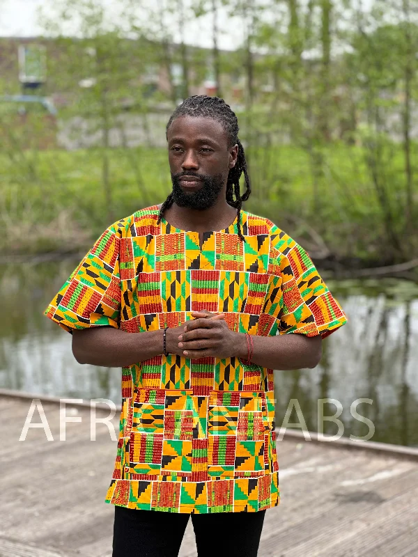 Midnight Sale Orange Kente Dashiki Shirt / Dashiki Dress - African print top - Unisex Midnight Sale Orange Kente Dashiki Shirt / Dashiki Dress - African print top - Unisex