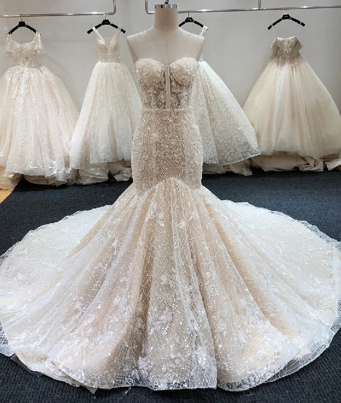 Unbeatable Prices Women's Bling Mermaid Wedding Dress