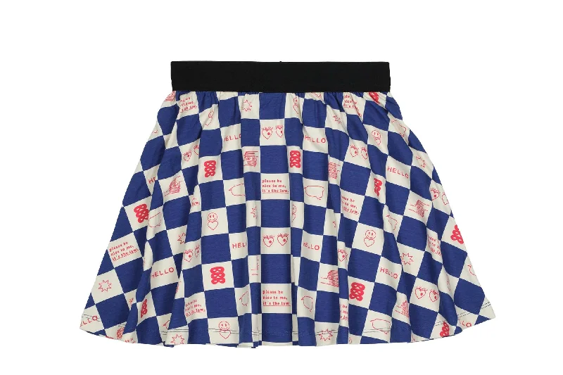 Closeout Sale True Blue Comic Book Check Circle Skirt