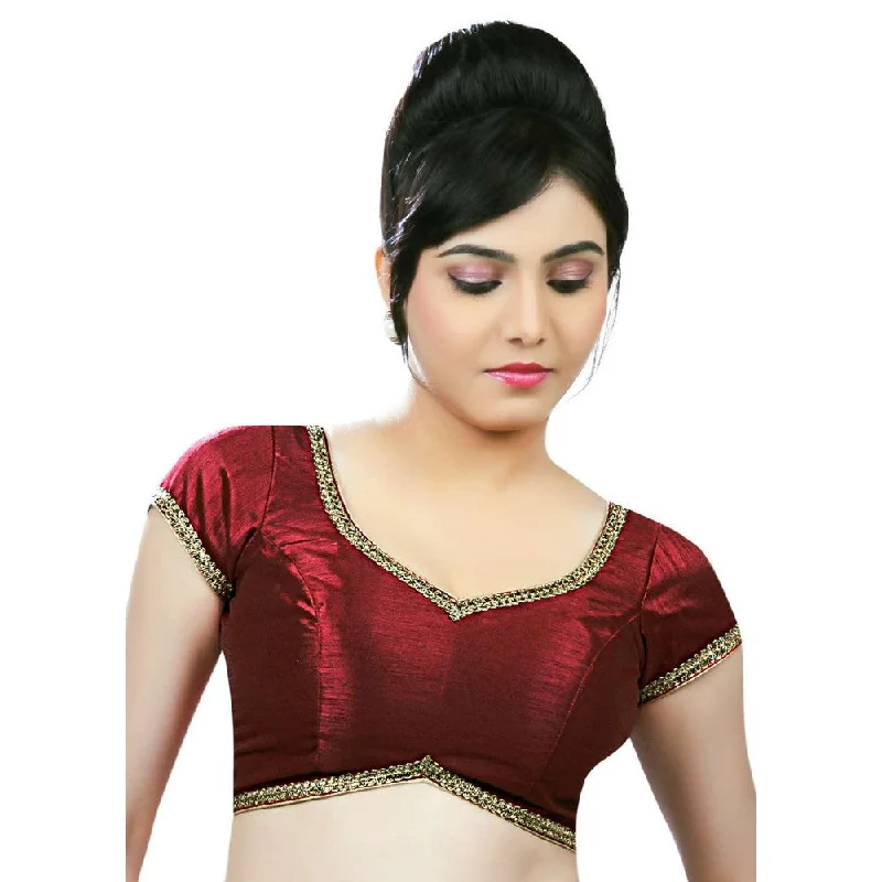 Bargain Prices Designer Indian Traditional Maroon Sweetheart-Neck Saree Blouse Choli (CO-203-Maroon) Bargain Prices Designer Indian Traditional Maroon Sweetheart-Neck Saree Blouse Choli (CO-203-Maroon)