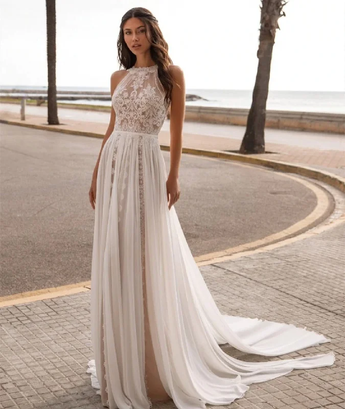 Best Bargains Women's Vintage Sleeveless Backless Wedding Dress