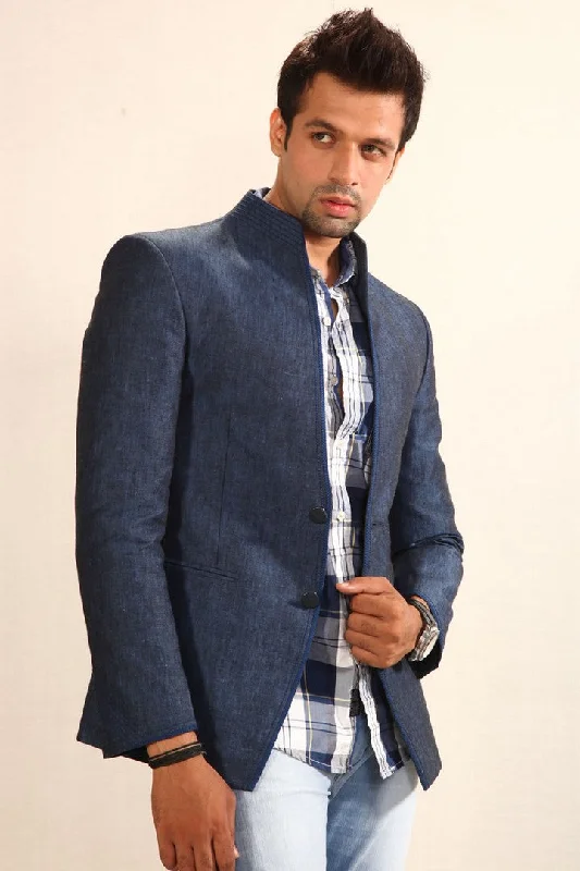 Take Advantage Chic Blue Lenin Blazer For Men - BL5005SNT