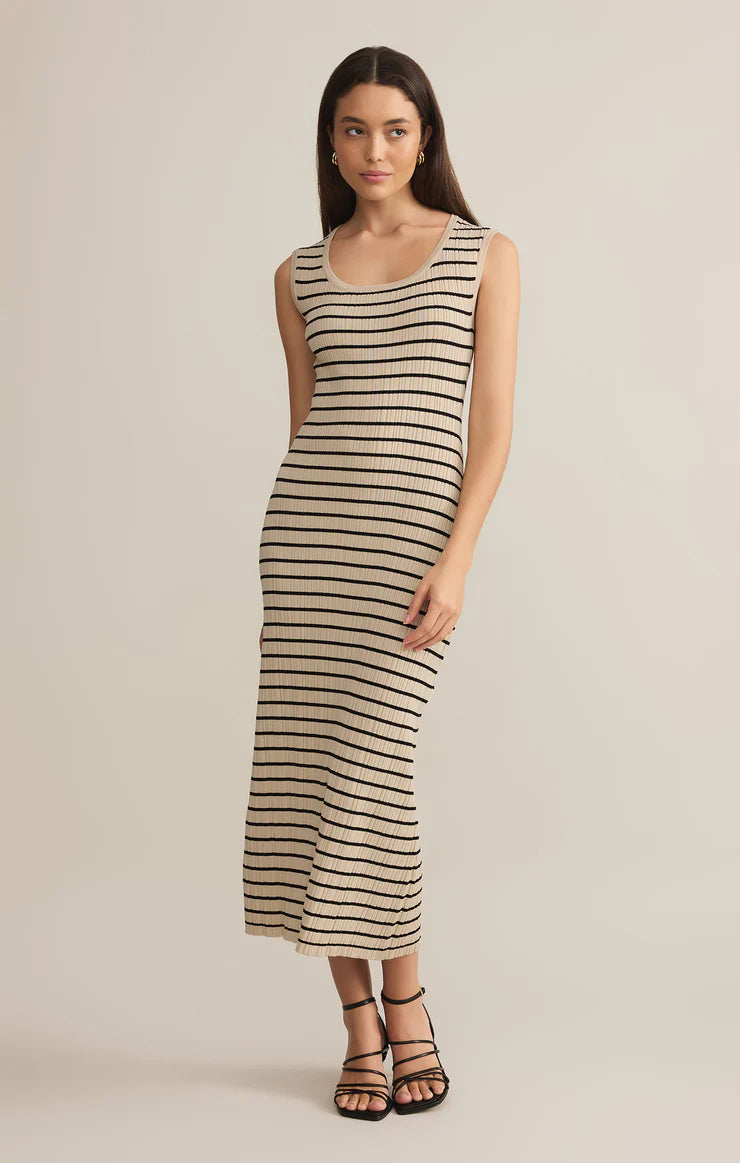 Final Sale Giselle Stripe Midi Dress - Bandshell
