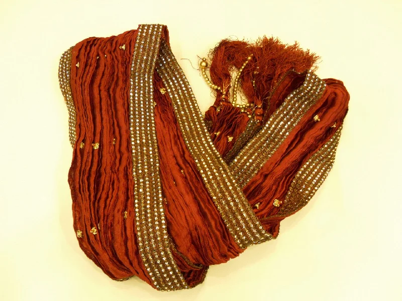 Limited Quantity Jardoshi Border Maroon Royal Khesh Stole- SNTBL0091