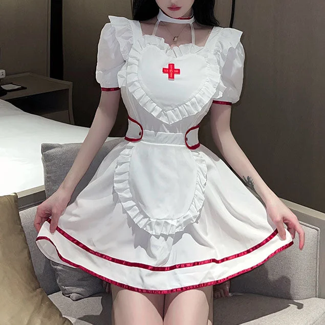 Shop and Save Halloween Ruffle Maid Nurse Dress