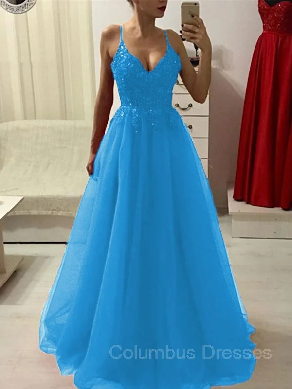 Unmissable Offer A-Line/Princess Spaghetti Straps Floor-Length Tulle Prom Dresses With Appliques Lace Unmissable Offer A-Line/Princess Spaghetti Straps Floor-Length Tulle Prom Dresses With Appliques Lace