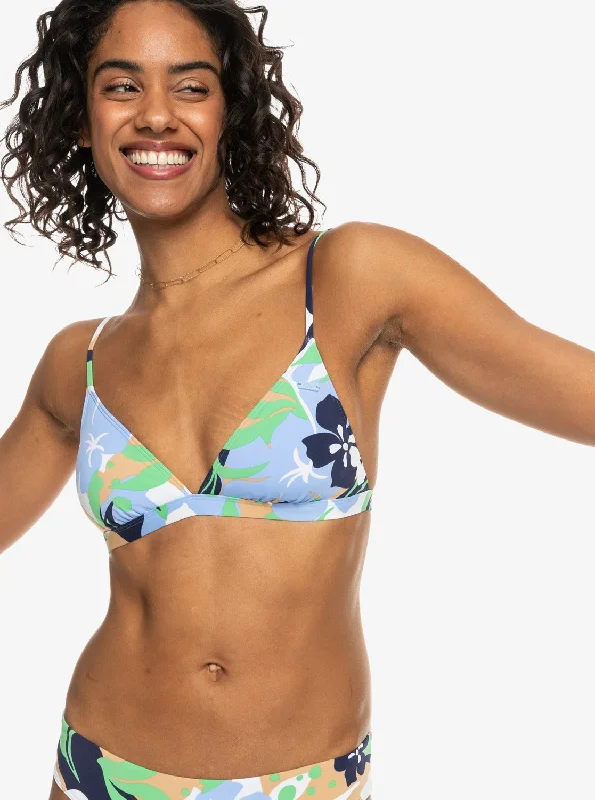 Printed Beach Classics Fixed Triangle Bikini Top - Vintage Indigo Archive Roxy