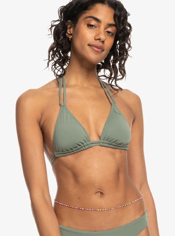 Solid Beach Classics Mini Tikitri Bikini Top - Agave Green