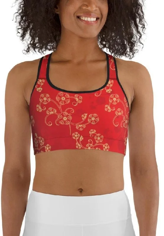 Chinese Inspired Pattern Sports Bra