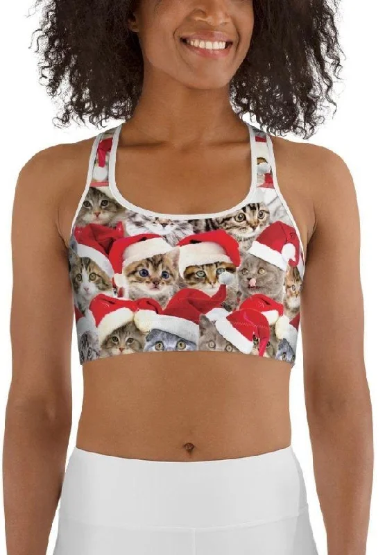 Christmas Cat Sports Bra