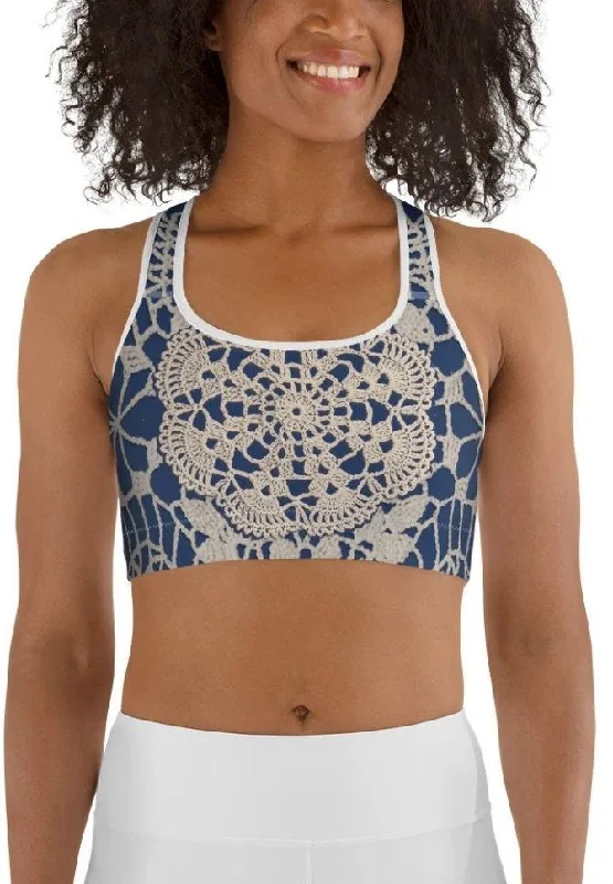 Crochet Print Sports Bra