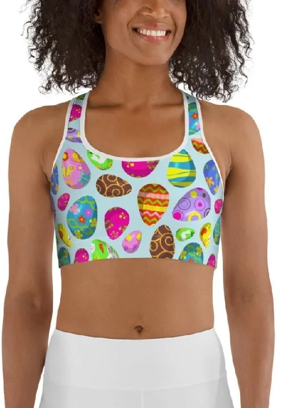 Easter Egg Pattern Sports Bra