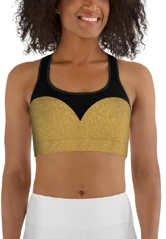 Gold Heart Shaped Sports Bra