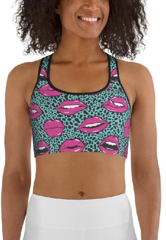 Pop Art Lips Sports Bra