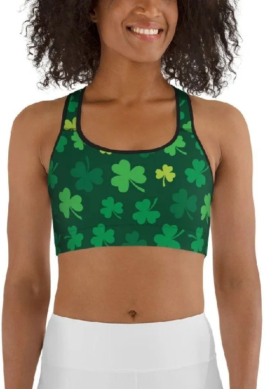 Shamrock Pattern Sports Bra