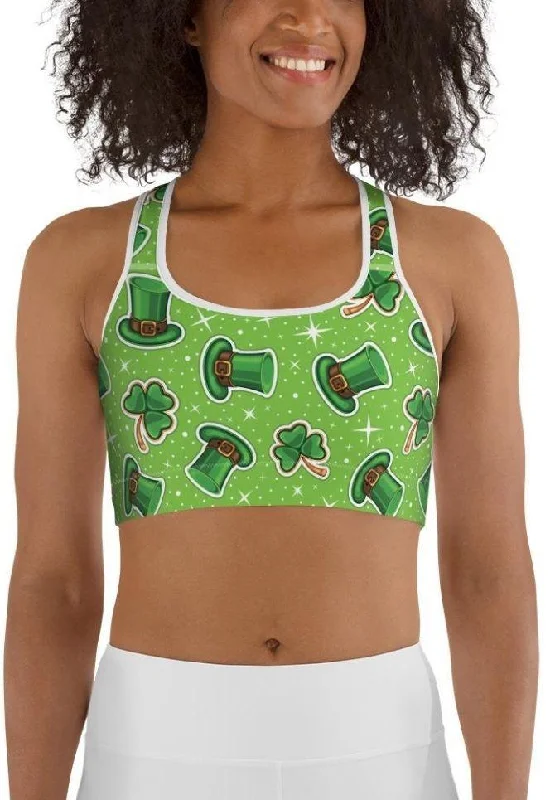 St. Patrick Day Pattern Sports Bra