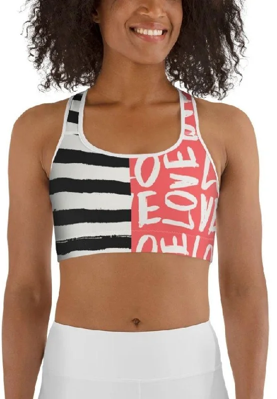 Two-Patterned Valentine's Day Sports Bra