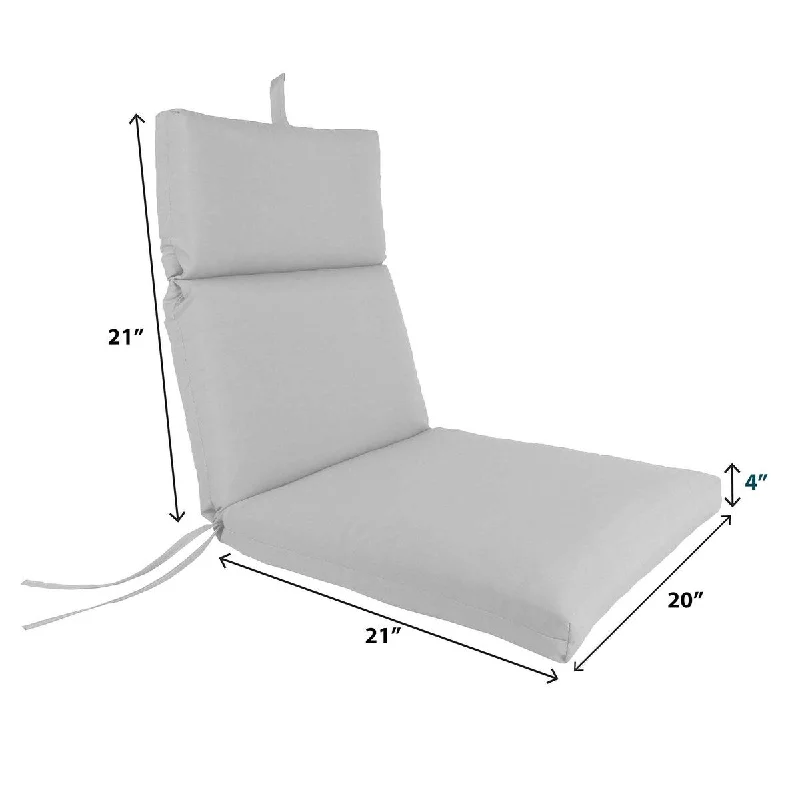 20" x 42" Outdoor Chair Cushion with Ties and Loop - 42'' L x 20'' W x 4'' H