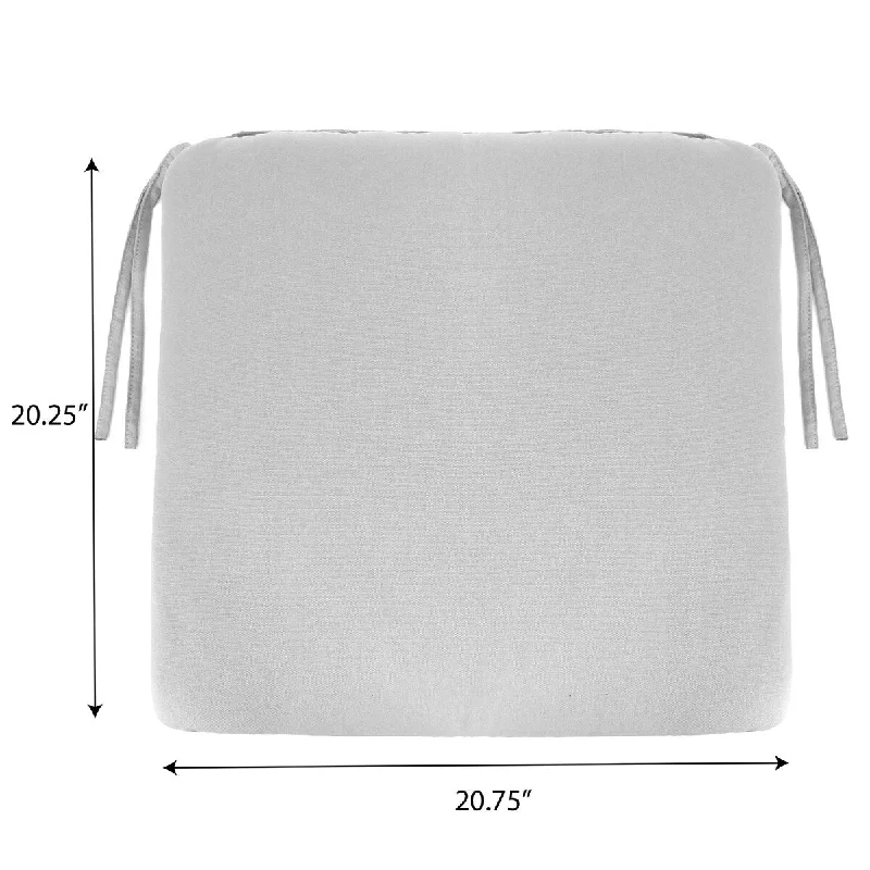 21" x 20" Outdoor Seat Cushion with Ties - 20.25'' L x 20.75'' W x 3'' H