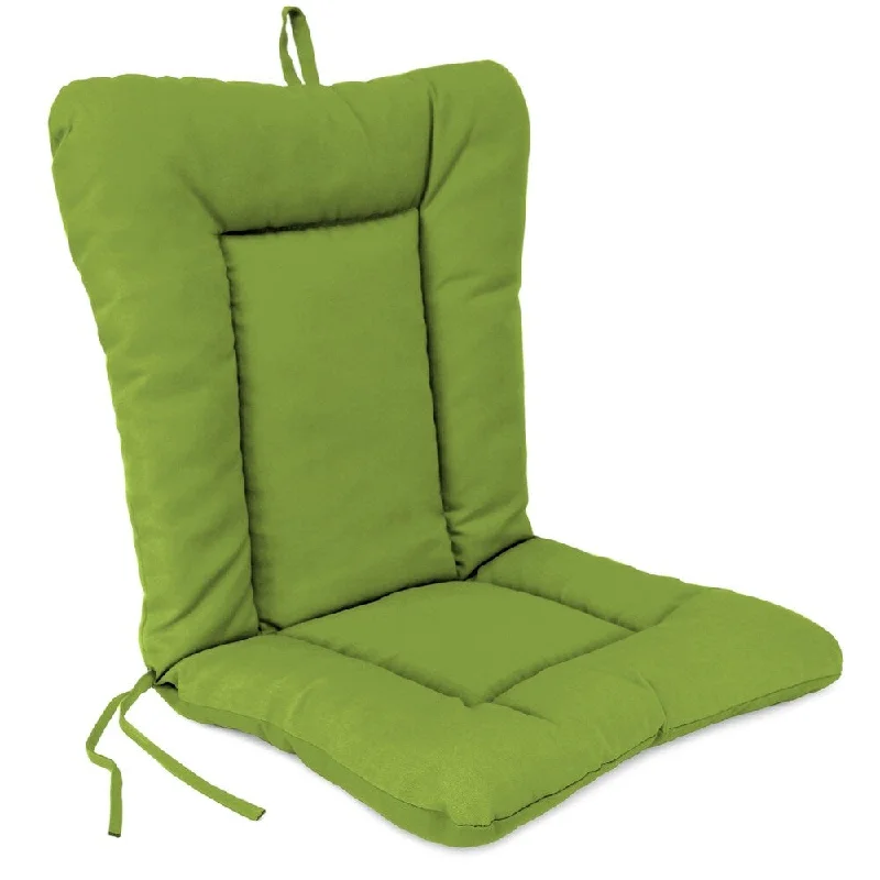 21" x 38" Green Solid Outdoor Chair Cushion with Ties and Loop - 38'' L x 21'' W x 3.5'' H