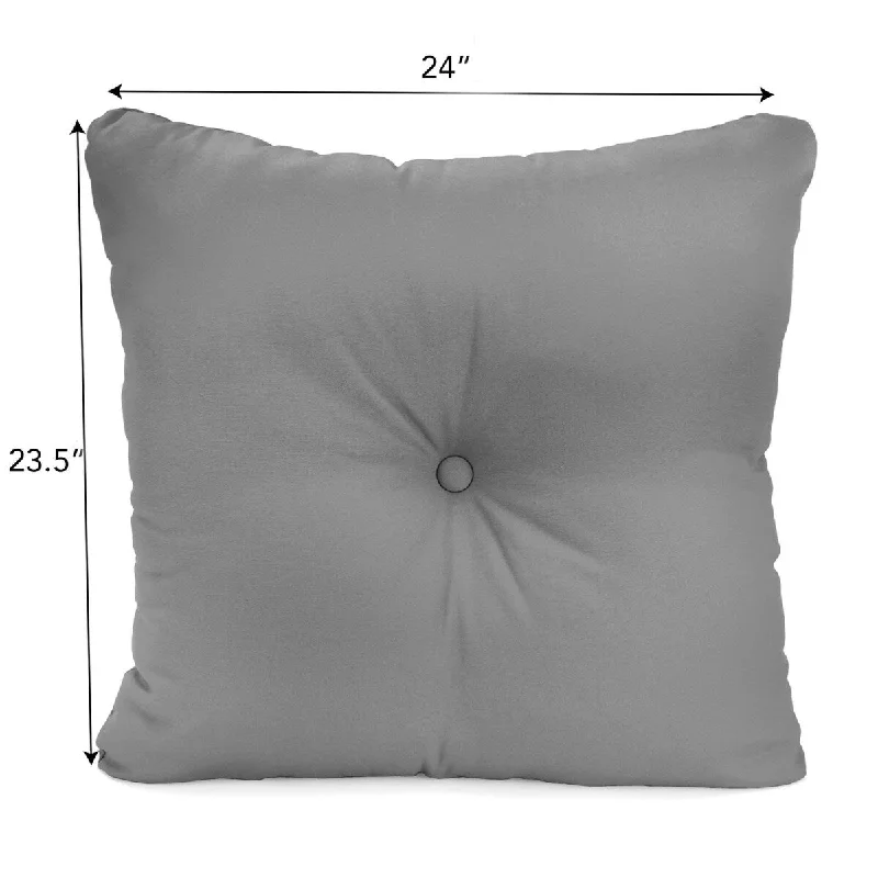 24" x 24" Tufted Outdoor Chair Back Cushion with Button - 23.5'' L x 24'' W x 7'' H