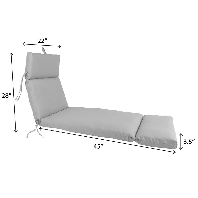 73" x 22" Red Solid Outdoor Chaise Lounge Cushion with Ties and Loop - 73'' L x 22'' W x 3.5'' H