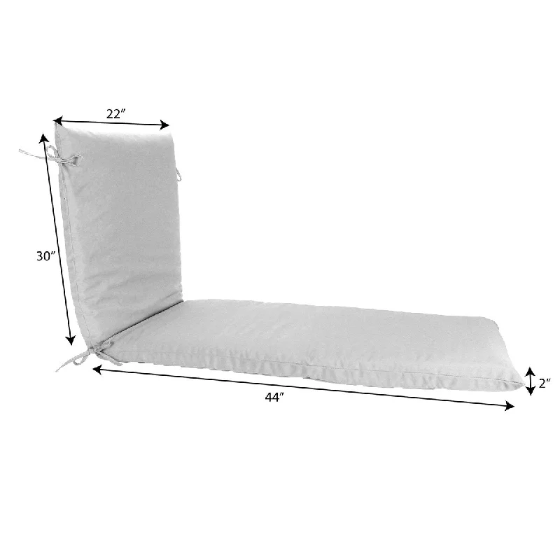 74" x 22" Check Outdoor Chaise Lounge Cushion with Ties and Loop - 74'' L x 22'' W x 2'' H