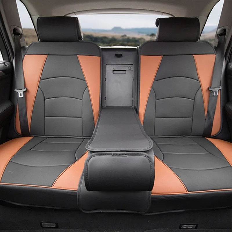 Price Buster FH Group Brown Ultra Comfort Leatherette Bench Seat Cushions-Rear-Fit Most Car, Truck, SUV, or Van