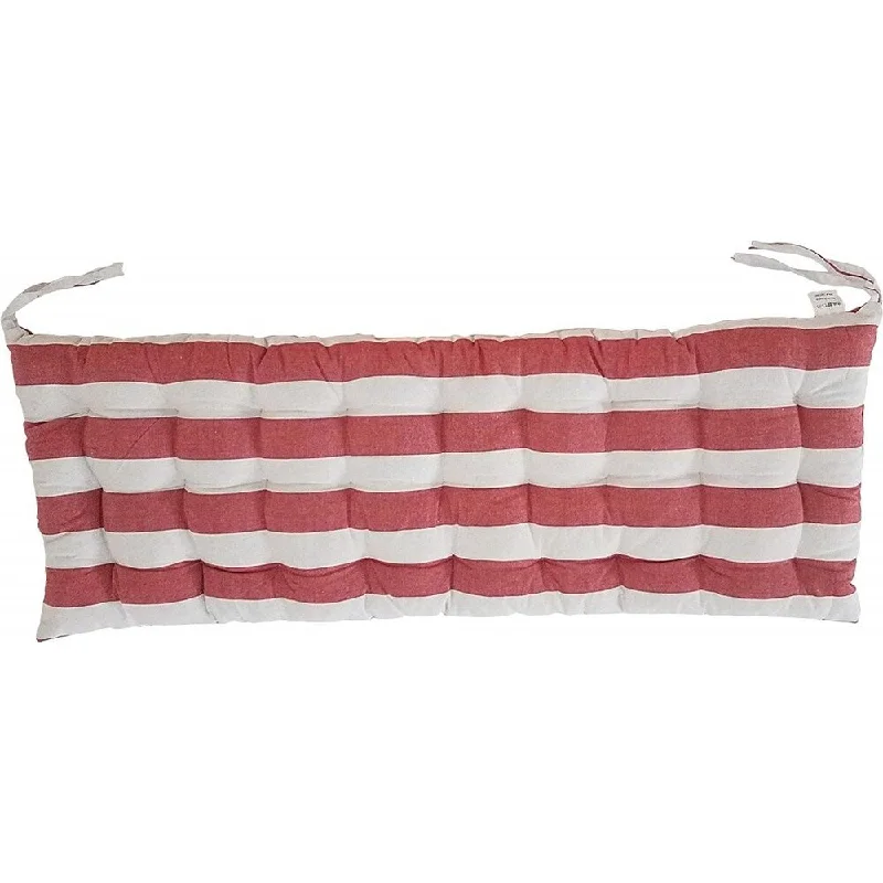 Weekend Flash Sale Melange 100% Cotton 44"X17" Bench Cushion, Red Stripes