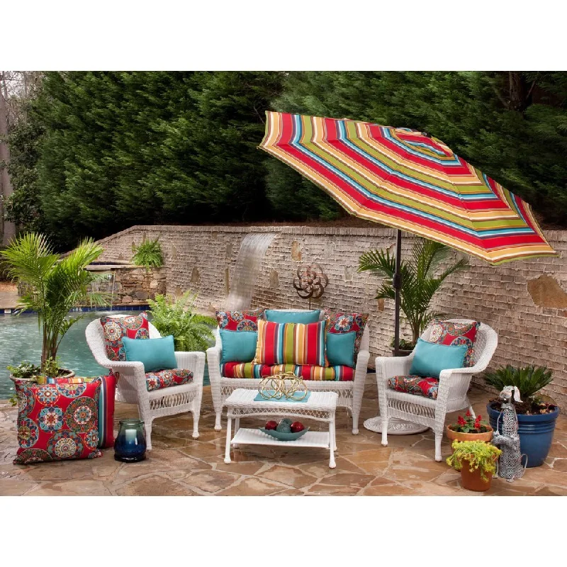 Pillow Perfect Outdoor Cera Garden Wicker Seat Cushion (Set of 2)