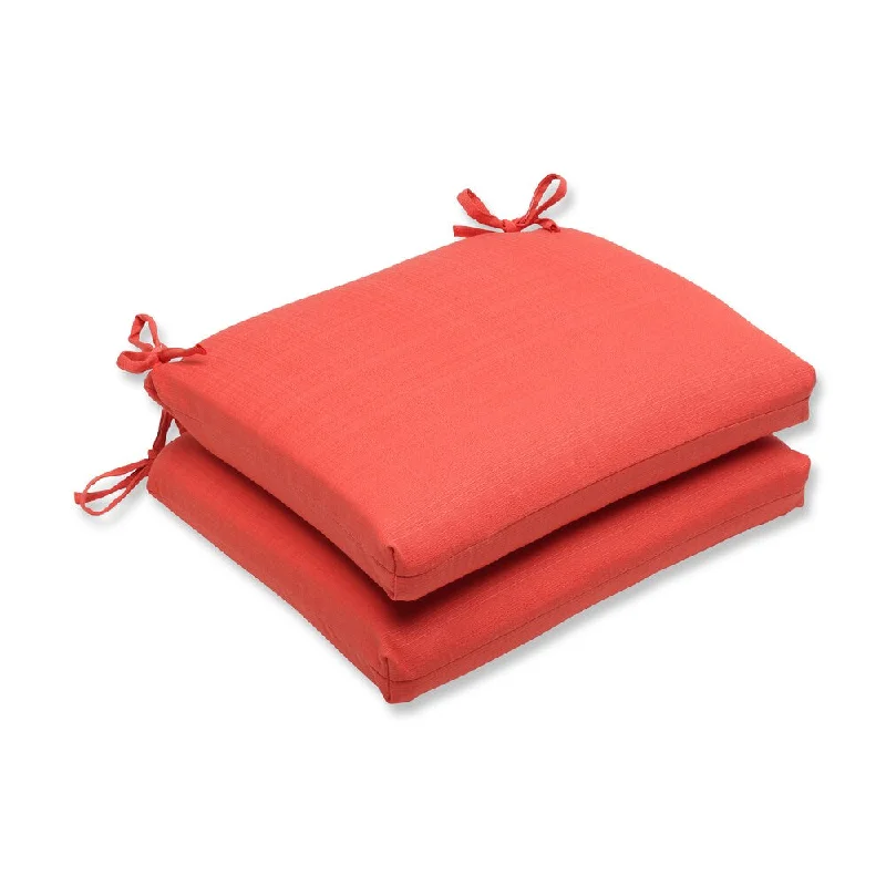 Pillow Perfect Outdoor Coral Squared Corners Seat Cushion (Set of 2)