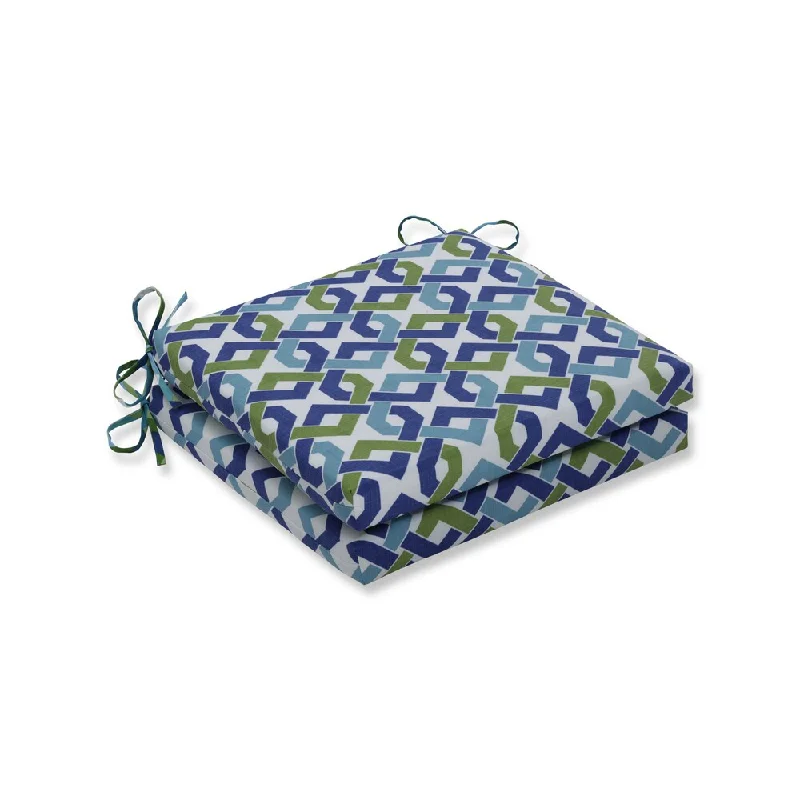 Pillow Perfect Outdoor/Indoor Rieser Lagoon Squared Corners Seat Cushion 20x20x3 (Set of 2)