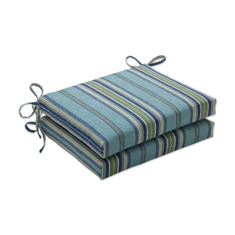 Pillow Perfect Outdoor Terrace Breeze Squared Corners Seat Cushion (Set of 2) - 16 X 18.5 X 3 - 16 X 18.5 X 3