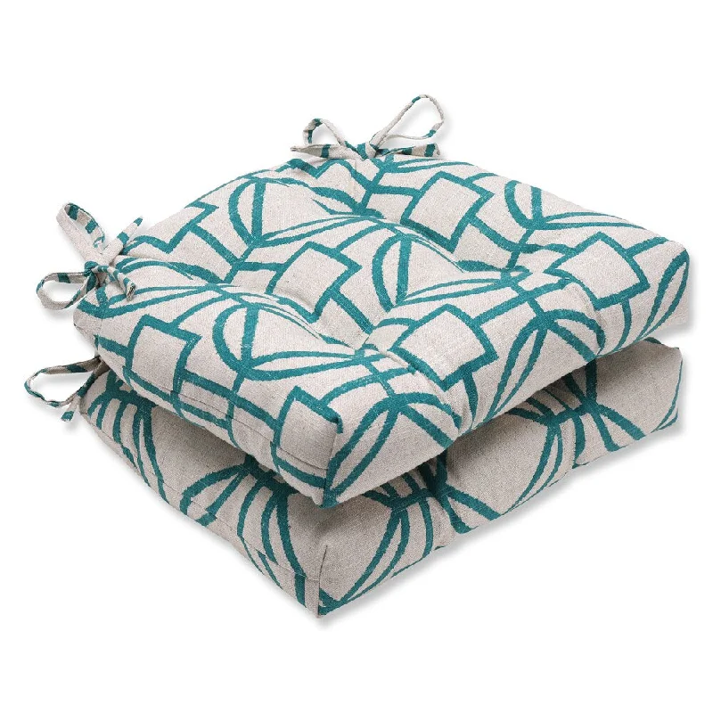 Pillow Perfect Suri Turquoise Reversible Chair Pad (Set of 2)