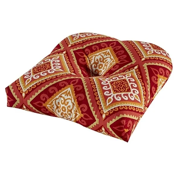 Spanish Tile Coral Outdoor Chair Cushion