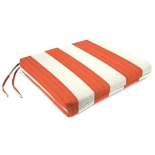 Sunbrella 19" x 17" Red Stripe Outdoor Seat Cushion with Ties