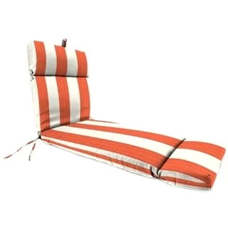 Sunbrella 72" x 22" Red Stripe Outdoor Chaise Lounge Cushion with Ties and Loop