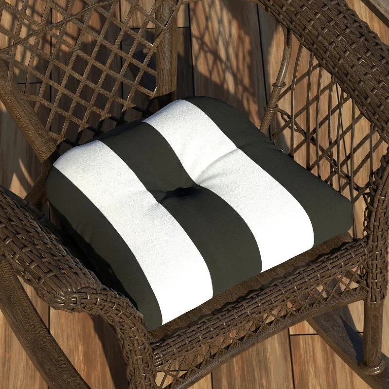 Year-End Sale Terrasol Awning Stripe Standard Outdoor Dining Chair Pad