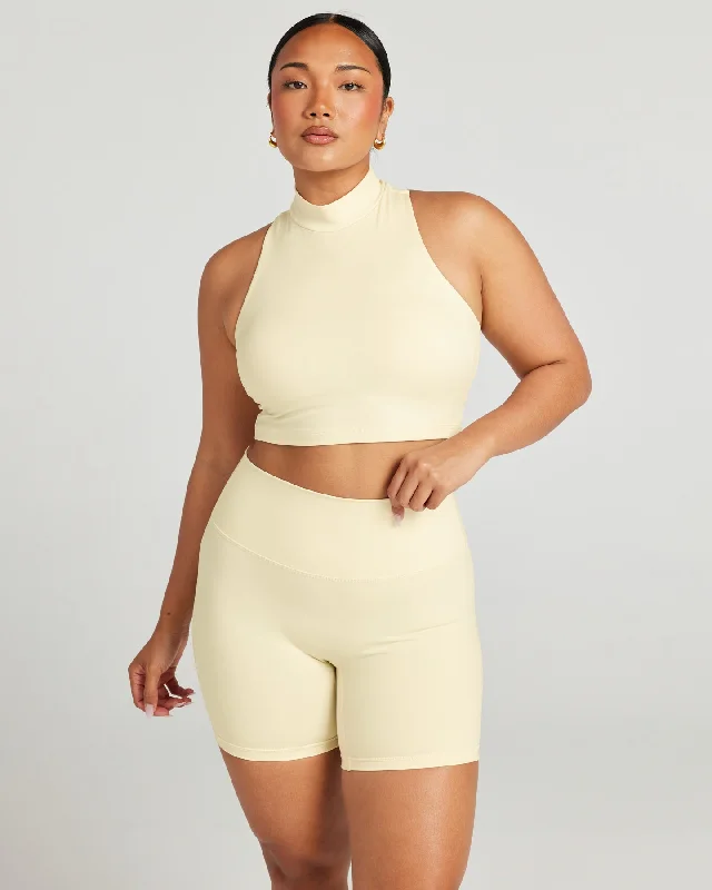 Aura Mock Neck Tank - Butter