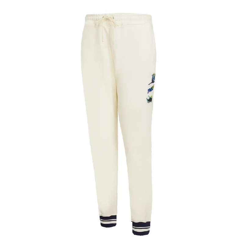 MLB TAMPA BAY RAYS RETRO CLASSIC WOMEN'S RIB SWEATPANT (EGGSHELL/ MIDNIGHT NAVY)